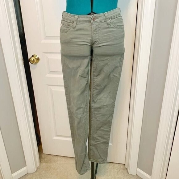 AG Adriano Goldschmied Super Skinny Legging Fit Low Rise Green Jeans - Picture 1 of 14